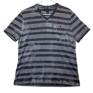Kenneth Cole New York Men's Striped V-Neck‎ T-Shirt with Pocket Casual Top NWT